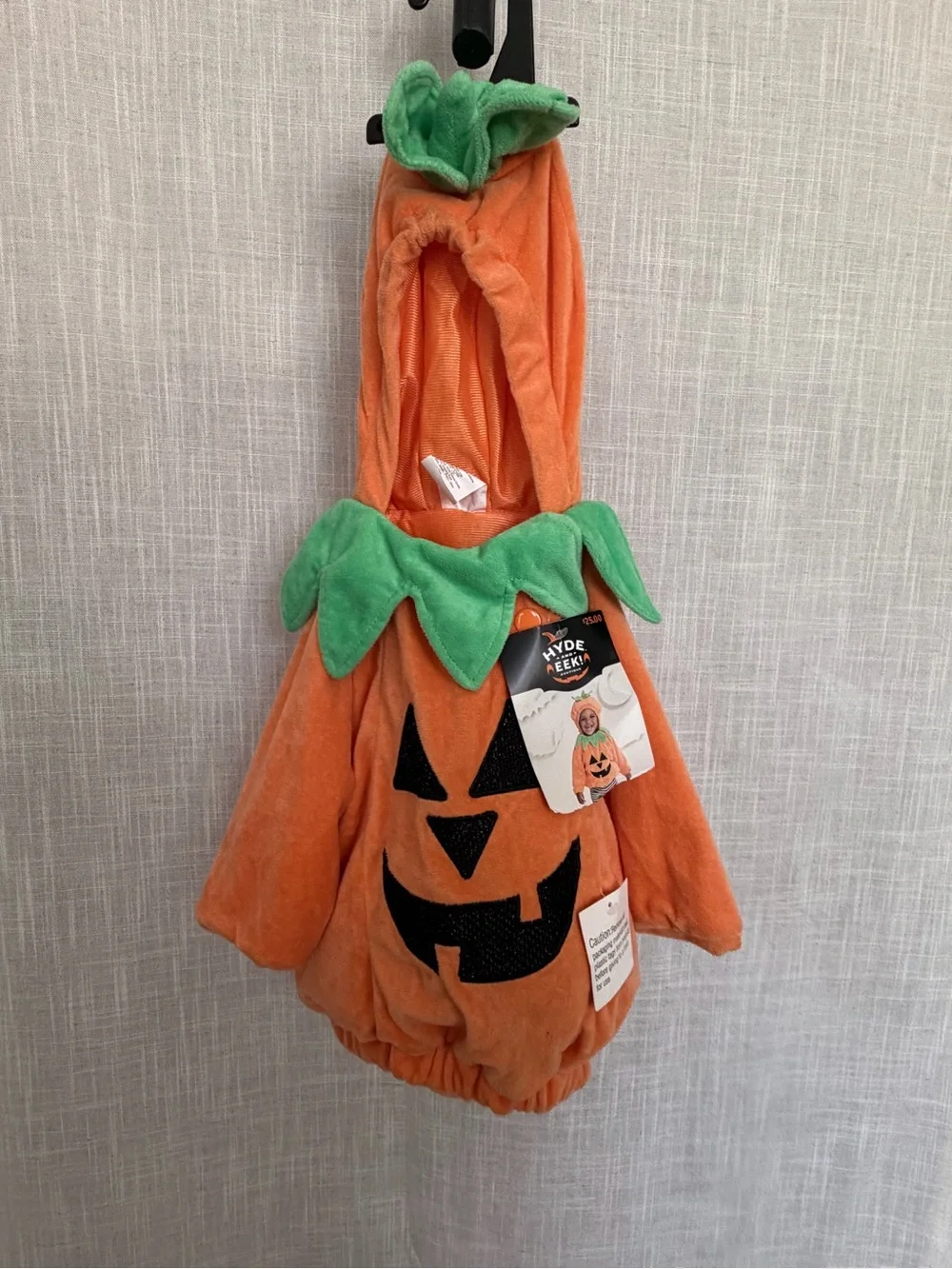 Target Orange Pumpkin Hooded Costume with Green Leaf Collar